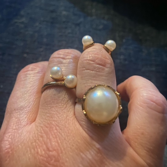 Costume “Pearl” Rings - Set of 3 - Picture 3 of 5